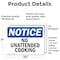 Signmission No Unattended Cooking, 10 in W x Rectangle, Vinyl Decal OS-2PACK-NS-D-710-L-15019 - alternate 4